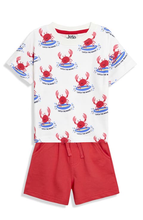Crab Print Cotton T-Shirt & Shorts Set (Baby)