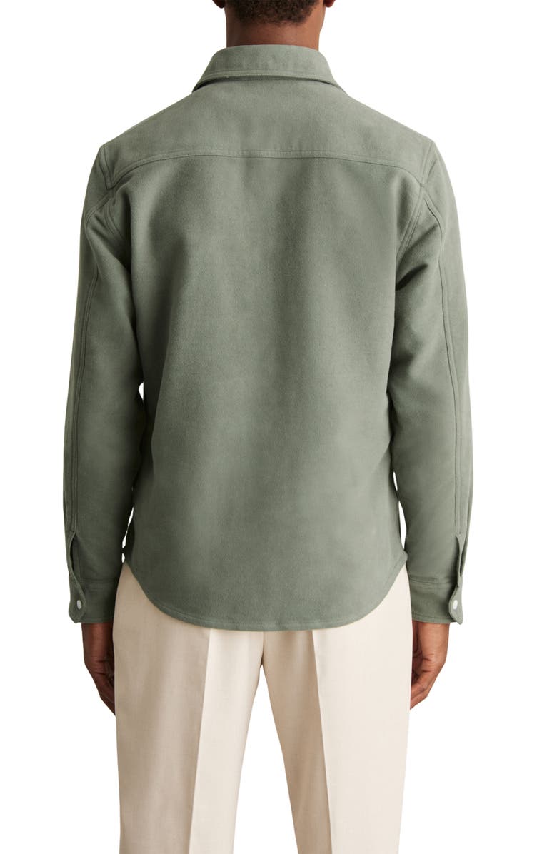 Reiss Camber Cotton Moleskin Overshirt, Alternate, color, Green