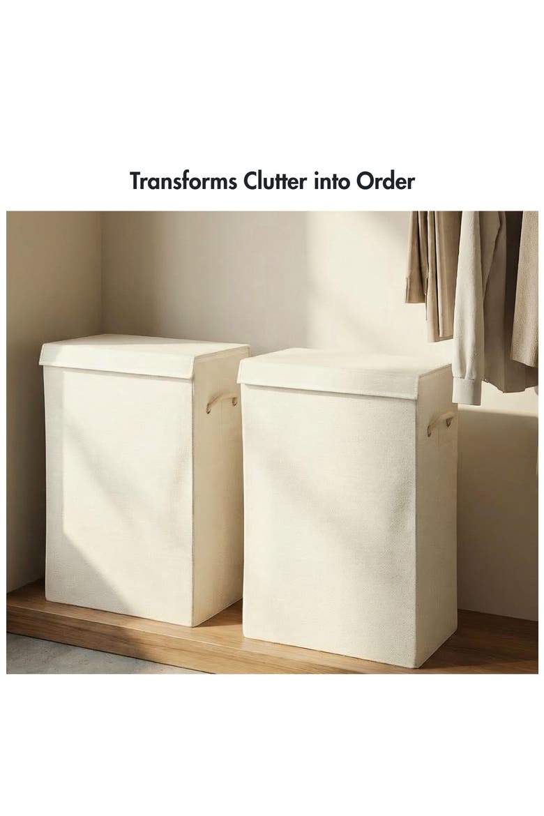 2-Pack Foldable Laundry Bins, Alternate, color, NATURAL BEIGE