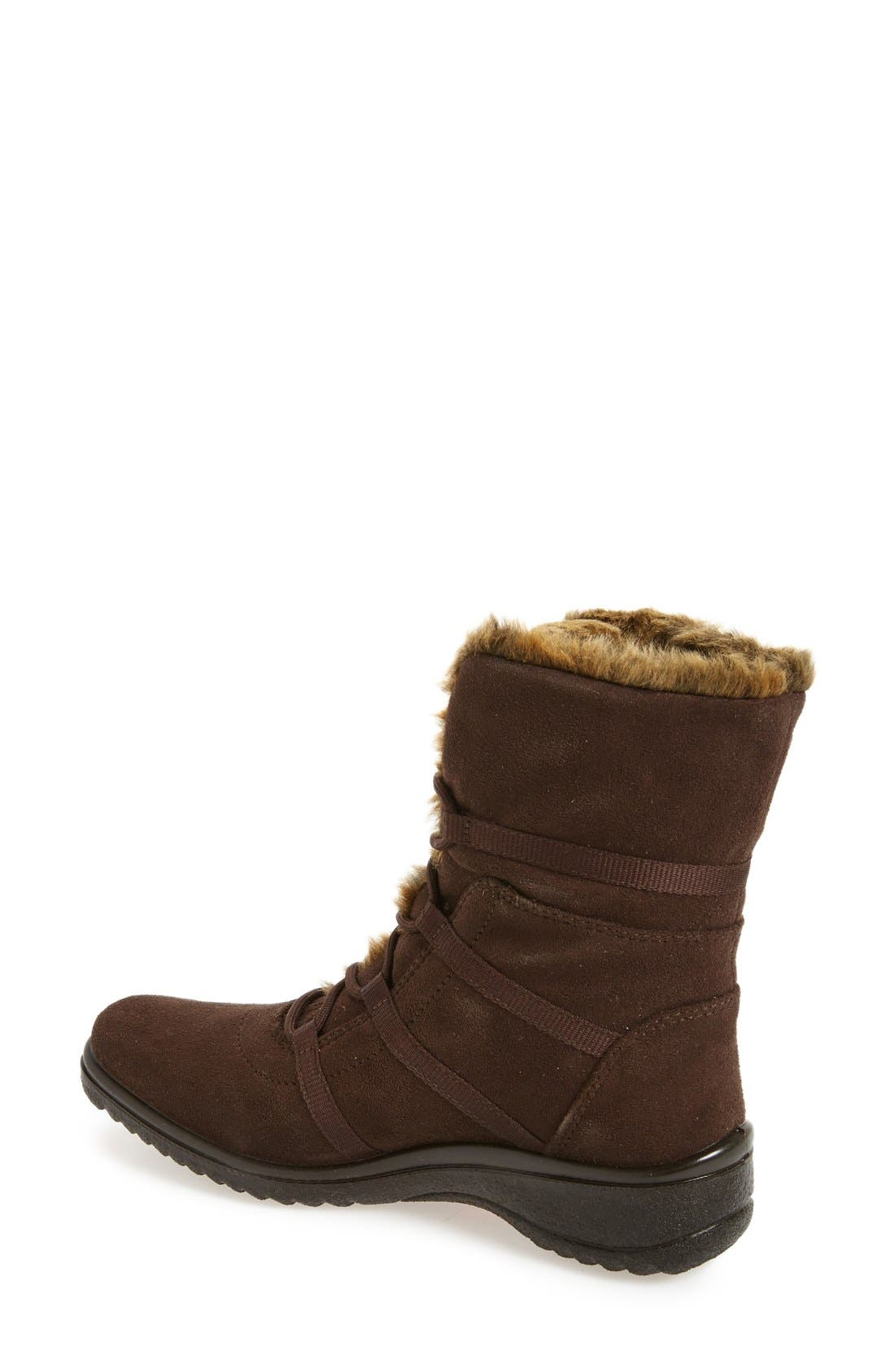 Magaly Waterproof Gore-Tex® Faux Fur Boot, Alternate, color, BROWN FABRIC