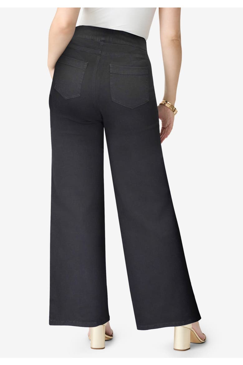 Plus Size 360&Deg; Stretch Wide Leg Jean, Alternate, color, BLACK