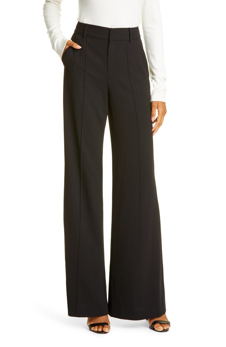 Alice + Olivia Dylan Bootcut Pants, Main, color, Black