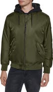 KARL LAGERFELD PARIS Signature Hooded Bomber Jacket