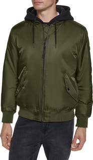 KARL LAGERFELD PARIS Signature Hooded Bomber Jacket
