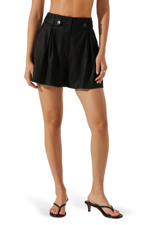 Astr The Label Ollie Linen Blend Shorts In Black