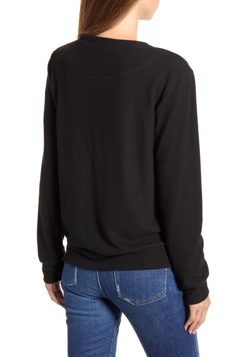Cozy Crewneck Long Sleeve Top, Alternate, color, BLACK