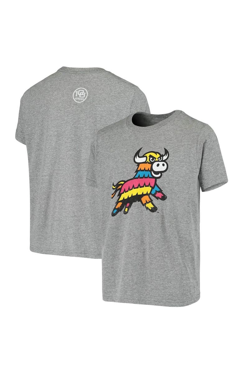 108 STITCHES Youth Heathered Gray Piñatas de Erie Copa de la Diversion Vintage T-Shirt, Main, color, 
