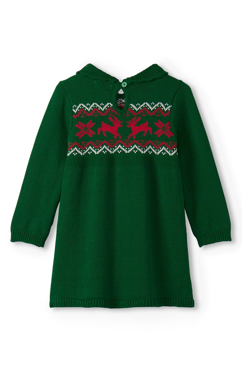 Hatley Eden Cable Knit Fair Isle Sweater Dress, Alternate, color, Green