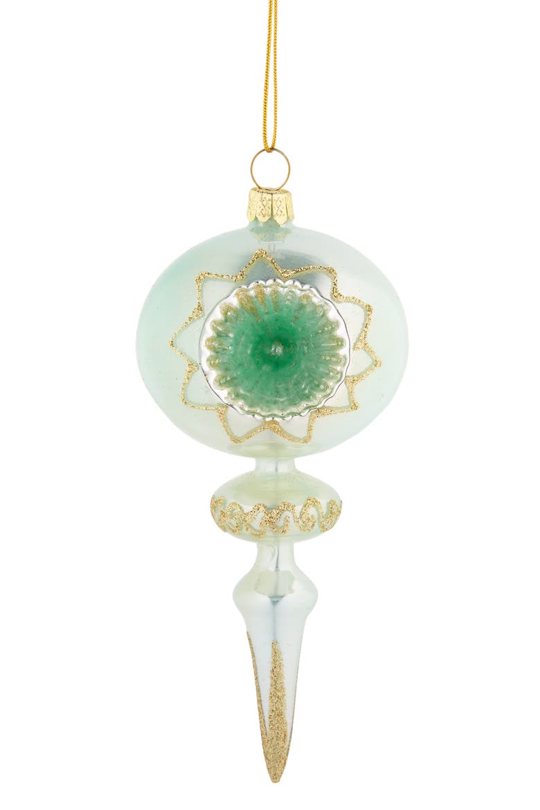 Spindle Glass Ornament, Main, color, GREEN/ GREEN