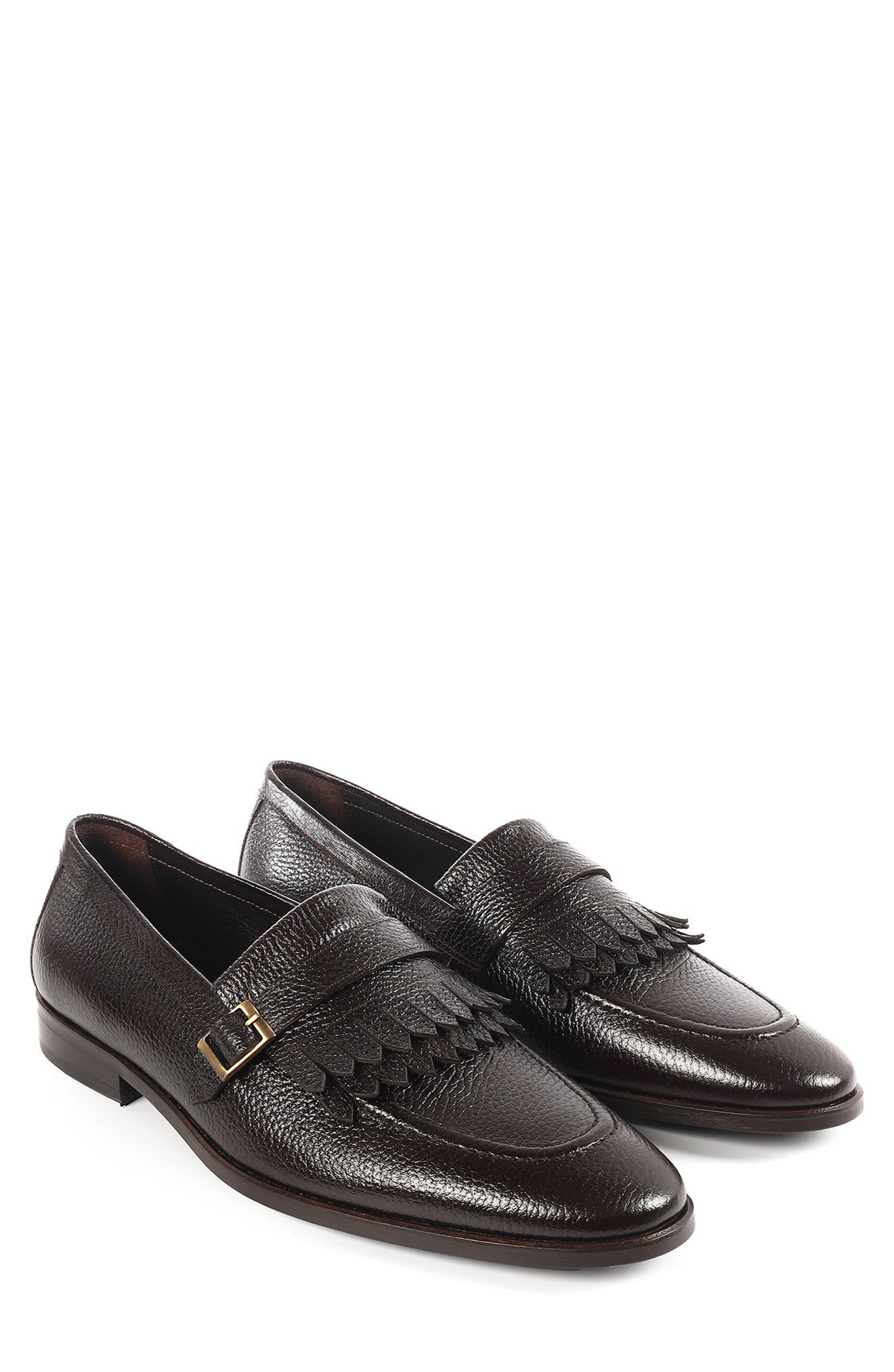 Tortoise Kiltie Fringe Loafer, Alternate, color, DARK BROWN
