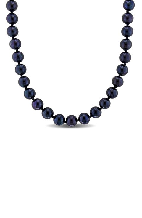 Cultured Black Pearl Necklace, 7–7.5mm