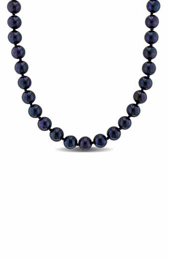 Cultured Black Pearl Necklace, 7–7.5mm