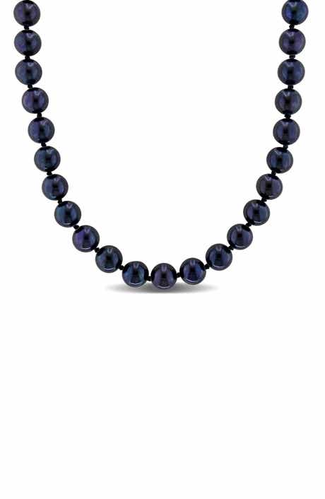DELMAR Cultured Black Pearl Necklace, 7–7.5mm