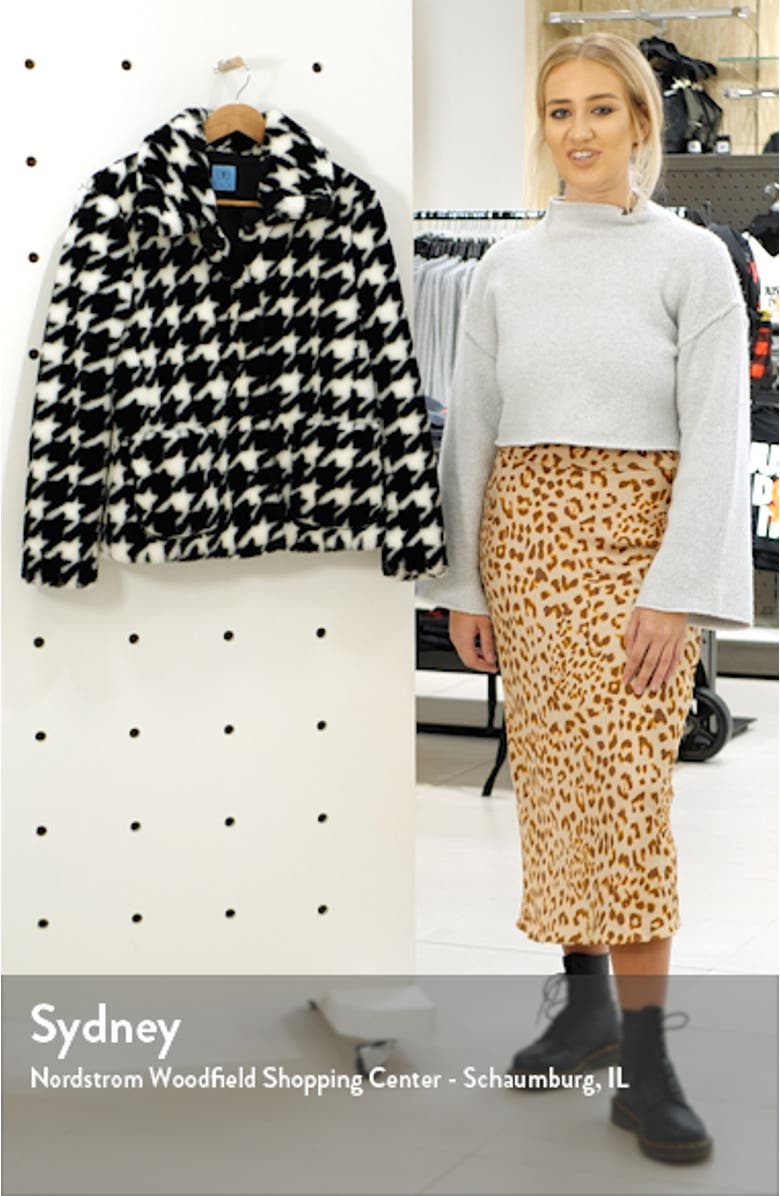 Faux Fur Houndstooth Jacket, sales video thumbnail