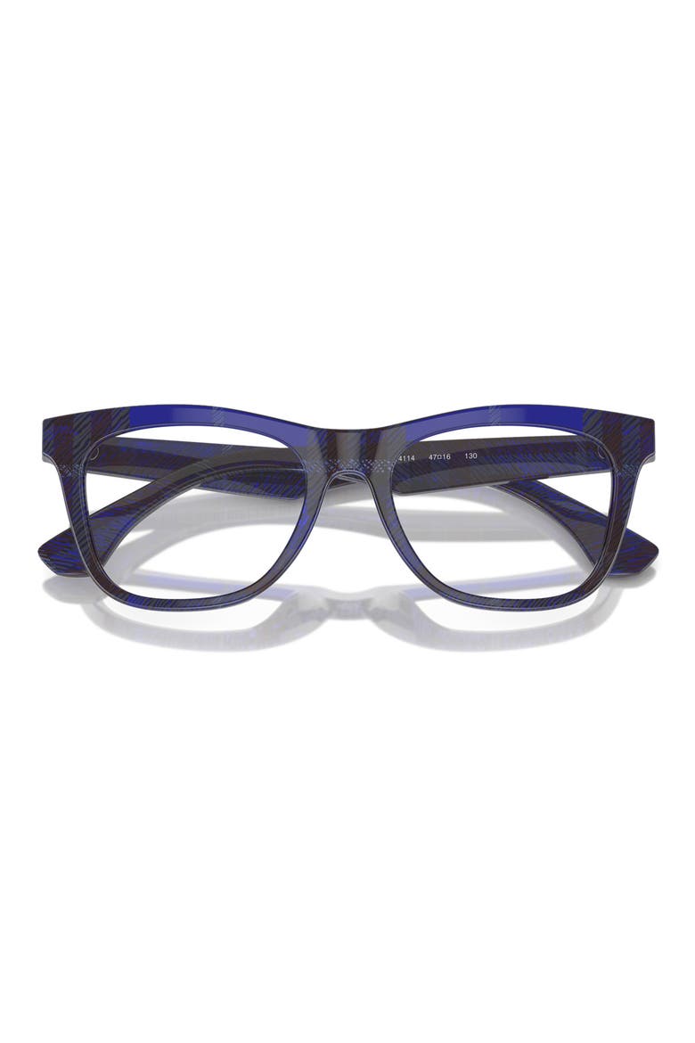 47mm Square Optical Glasses, Alternate, color, CHECK BLUE / DEMO LENS