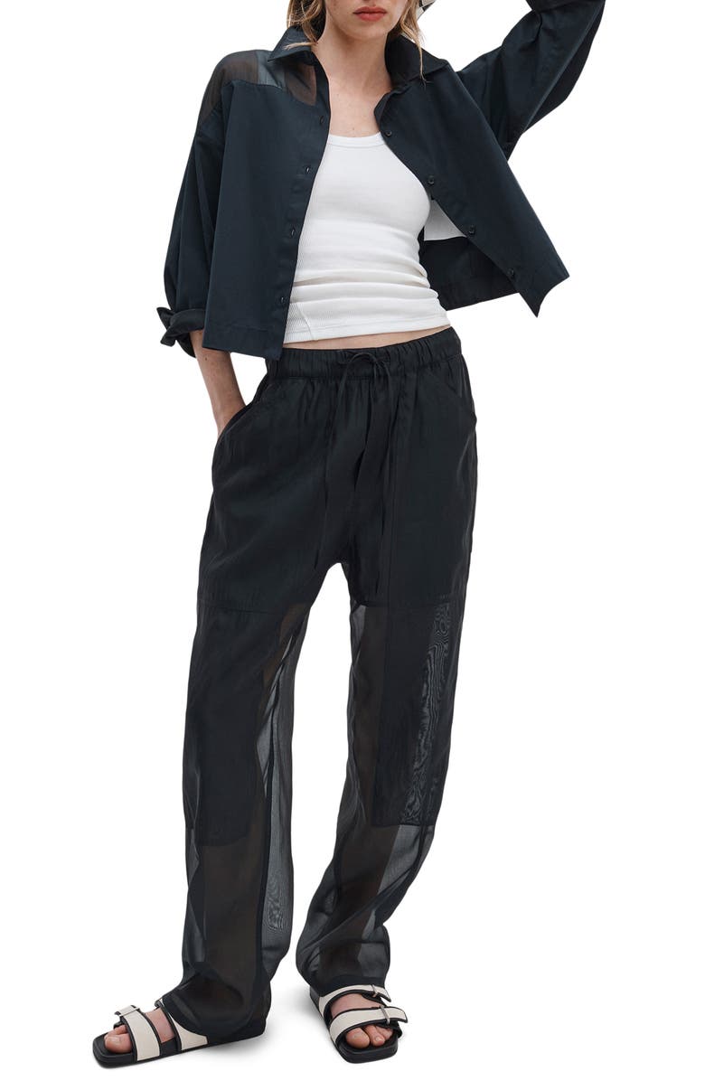 rag & bone Elly Crop Button-Up Shirt, Alternate, color, Black