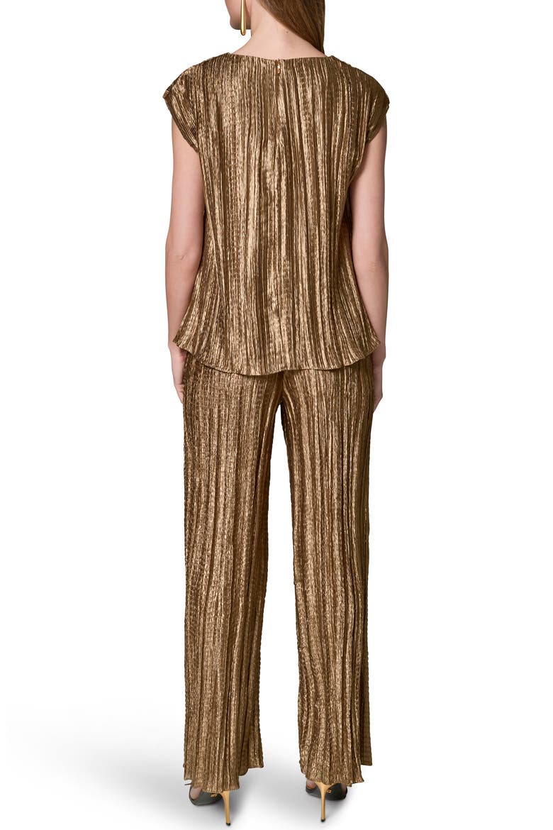 Pleated Metallic Top, Alternate, color, GOLD