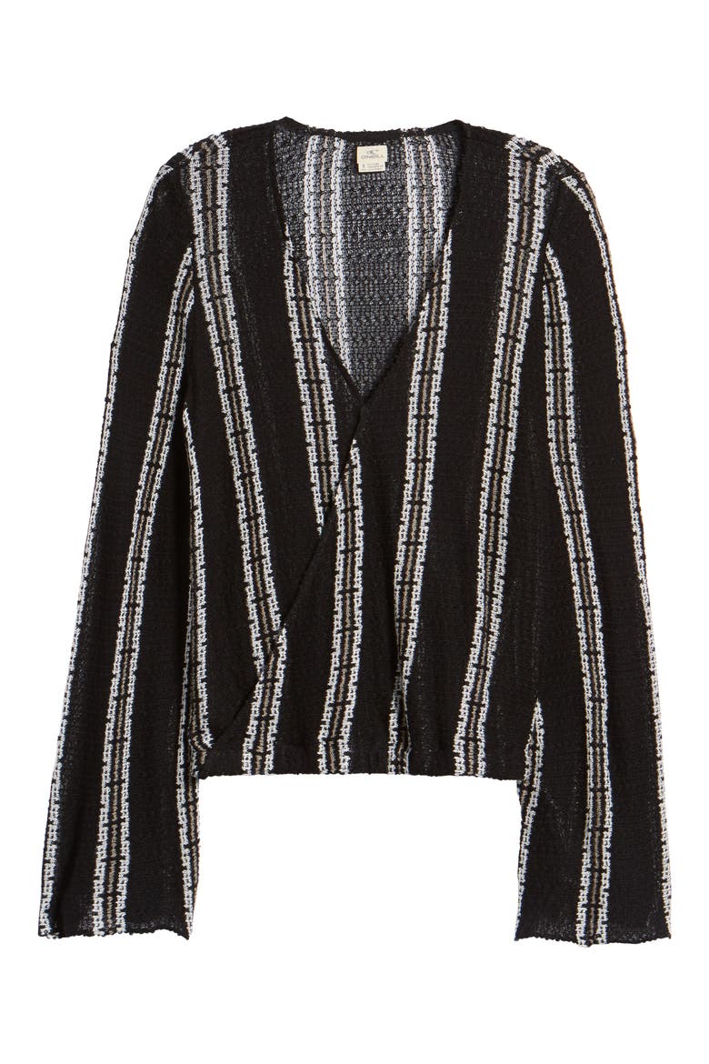 Sims Stripe Sweater, Alternate, color, BLACK