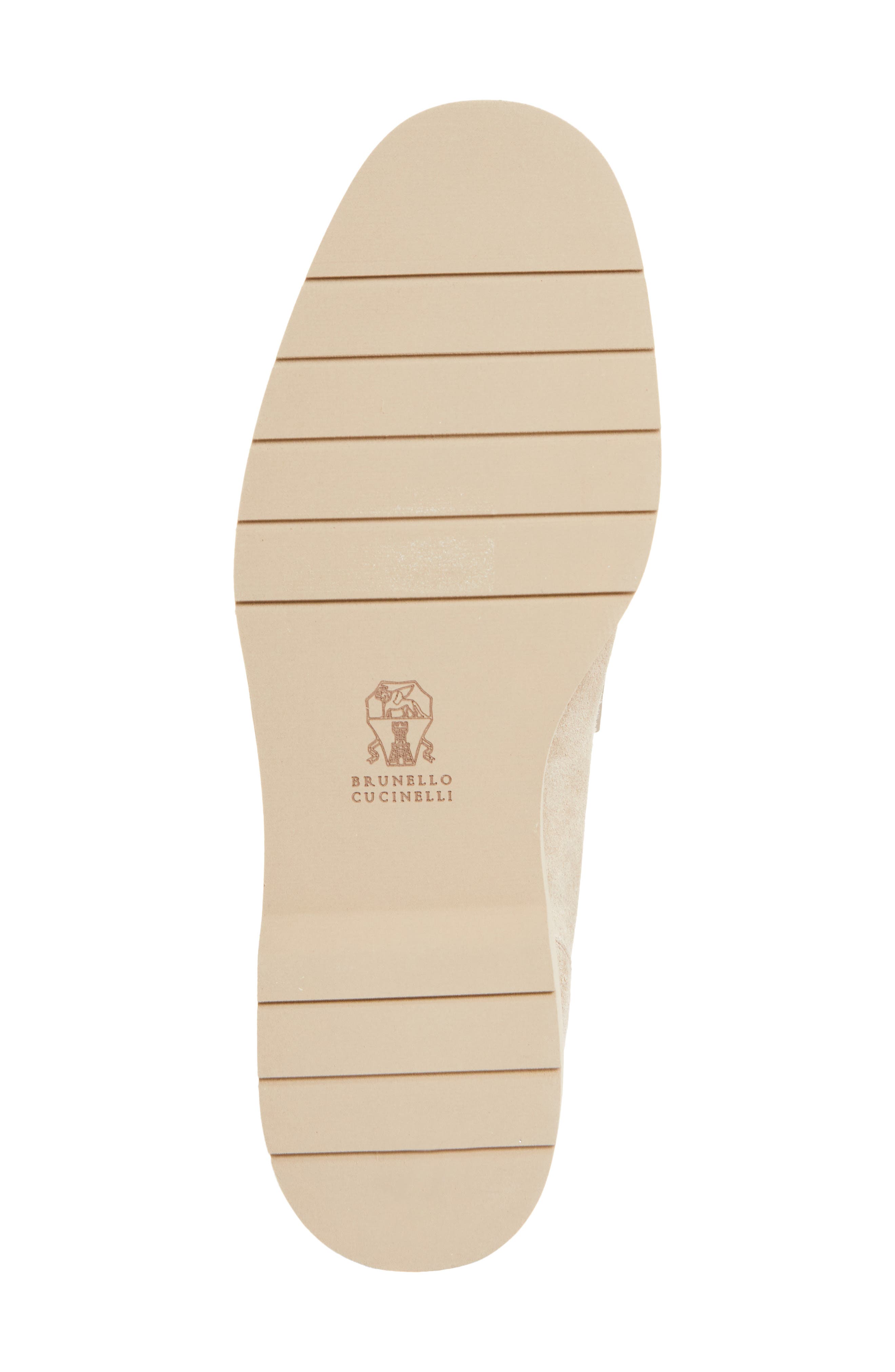 Brunello Cucinelli Monili Genuine Shearling Lined Loafer, Alternate, color, Ice