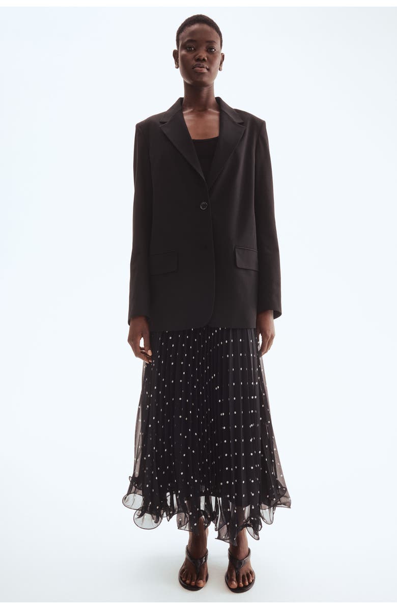 H&M Long Blazer, Alternate, color, Black