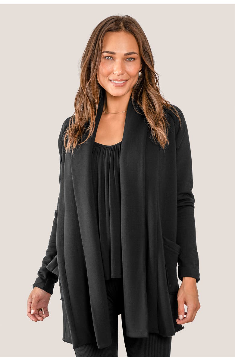 JJwinks Soho Pocketed Fleece Sweater Jacket, Main, color, Black