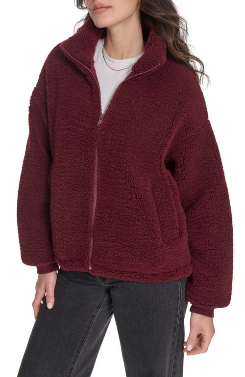 Levi's® Zip Front Teddy Jacket In Burgundy