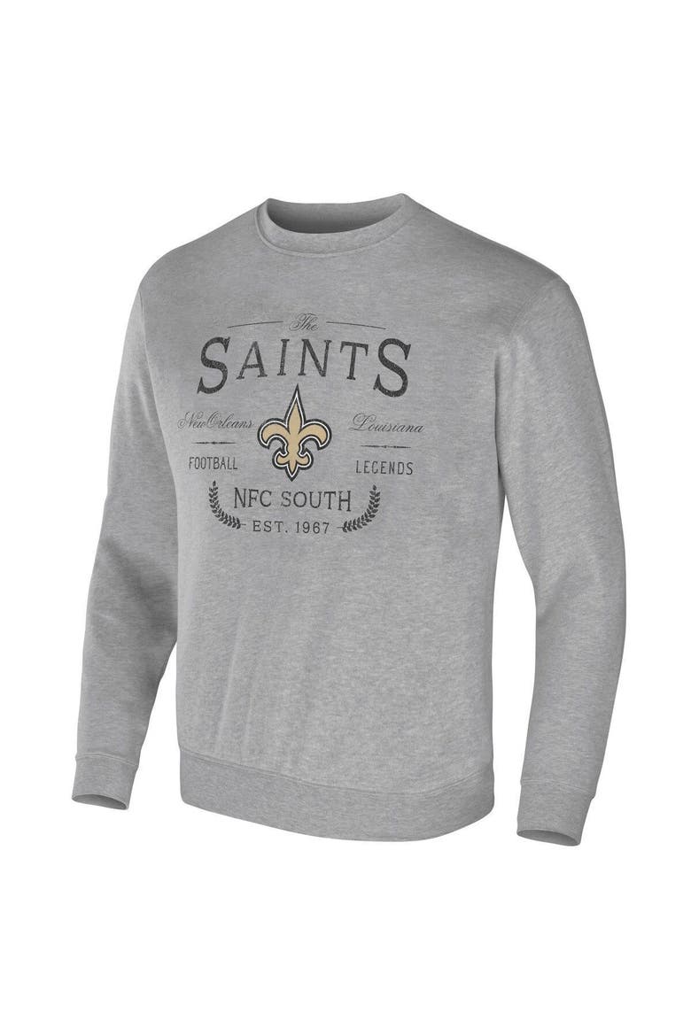 Men's NFL x Darius Rucker Collection by Fanatics Heather Gray New Orleans Saints Pullover Sweatshirt, Alternate, color, Heather Gray