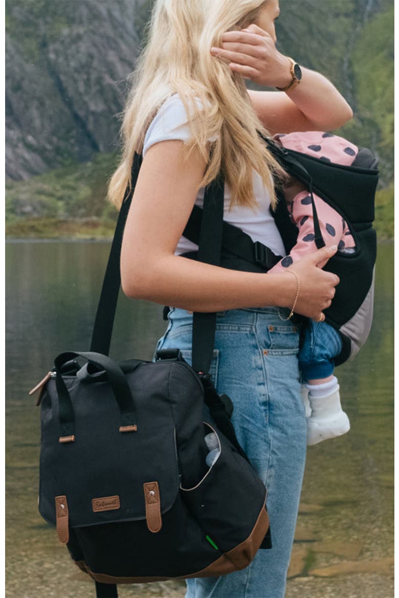 Babymel Robyn Eco Convertible Backpack, Alternate, color, Black