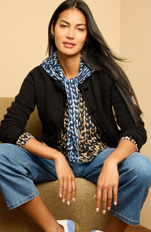 Nic + Zoe Nic+zoe Stitch Print Snap It Up Cardigan In Multi