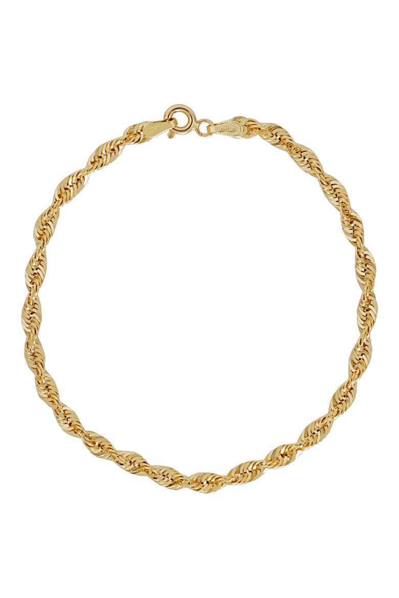 14K Gold Rope Chain Bracelet (Nordstrom Exclusive), Main, color, 14K YELLOW GOLD