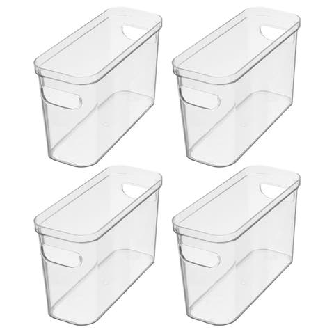 Plastic Pantry Bin for Kitchen Organizing - Set of 4 - Clear