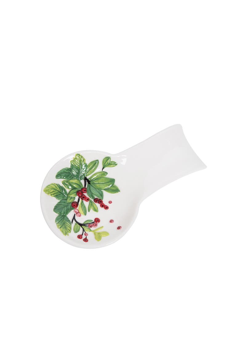 Berries Handpainted Spoon Rest, Main, color, Green