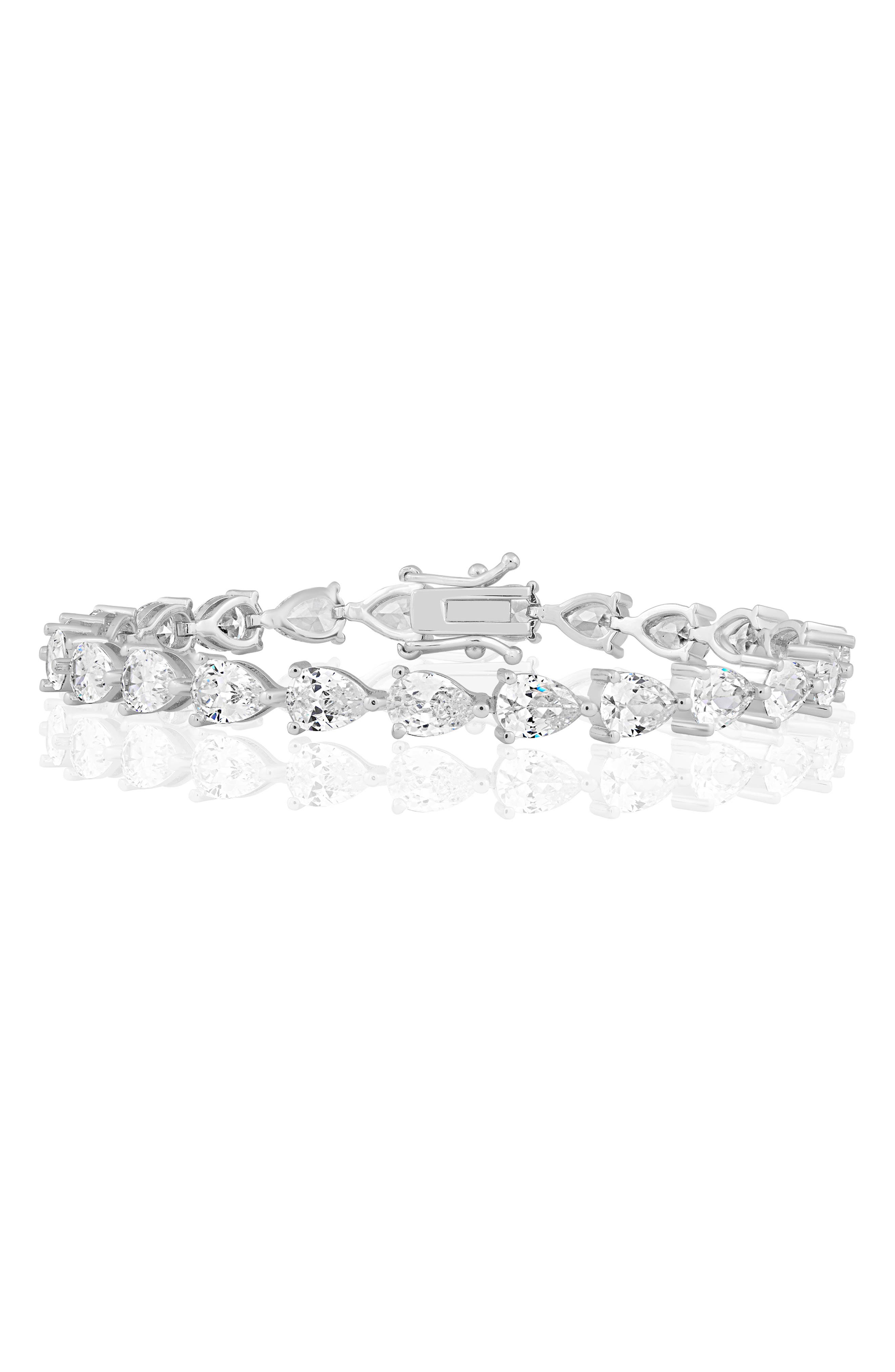 Pear Shape Cubic Zirconia Tennis Bracelet