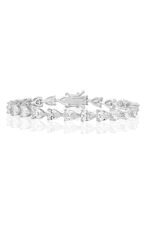 Pear Shape Cubic Zirconia Tennis Bracelet