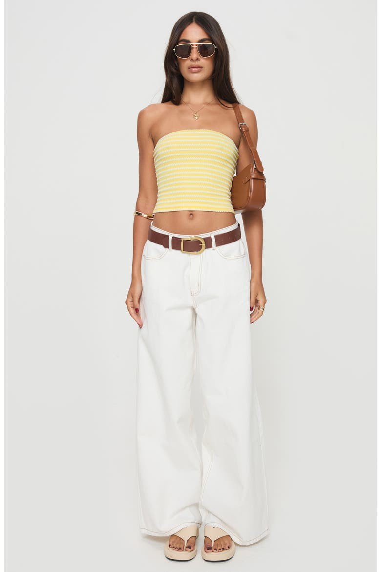 Millert Textured Stripe Tube Top, Alternate, color, YELLOW