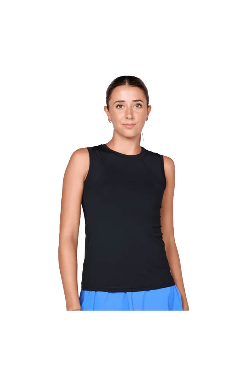 Sofibella UV Colors Womens Sleeveless Tennis Shirt, Main, color, Black
