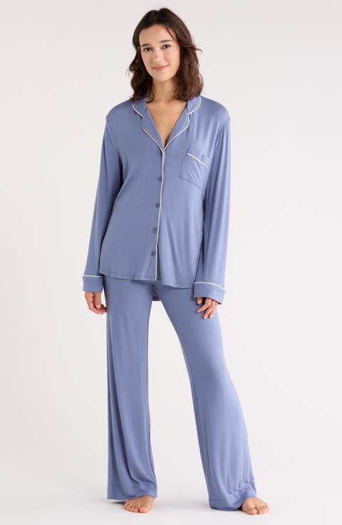Tranquility Long Sleeve Shirt & Pants Pajamas (Regular & Plus)