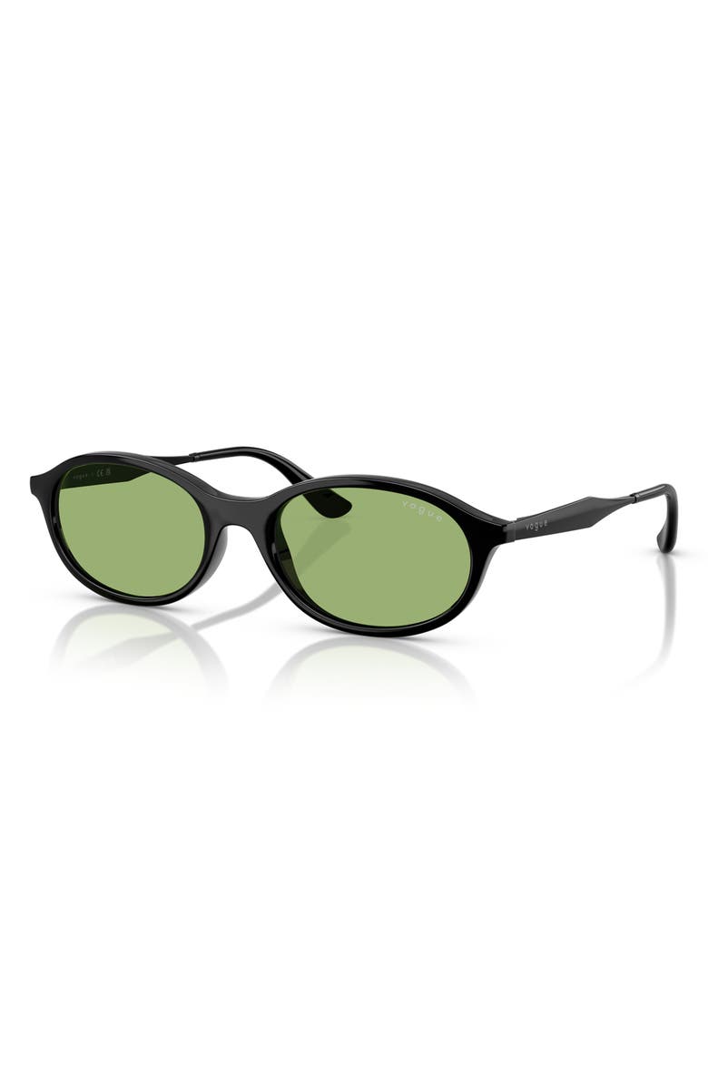 VOGUE 52mm Oval Sunglasses, Alternate, color, Black/ Green