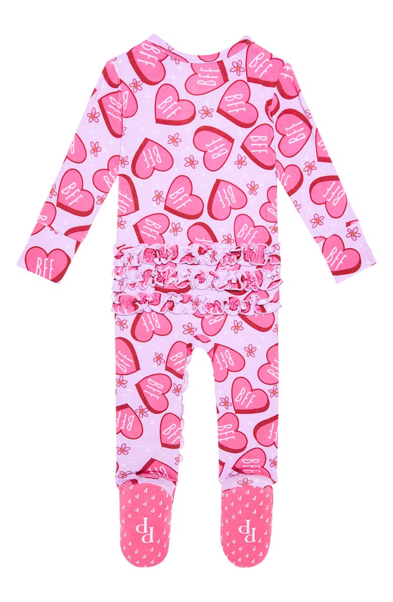 Posh Peanut Besties Ruffle Footie, Alternate, color, Purple