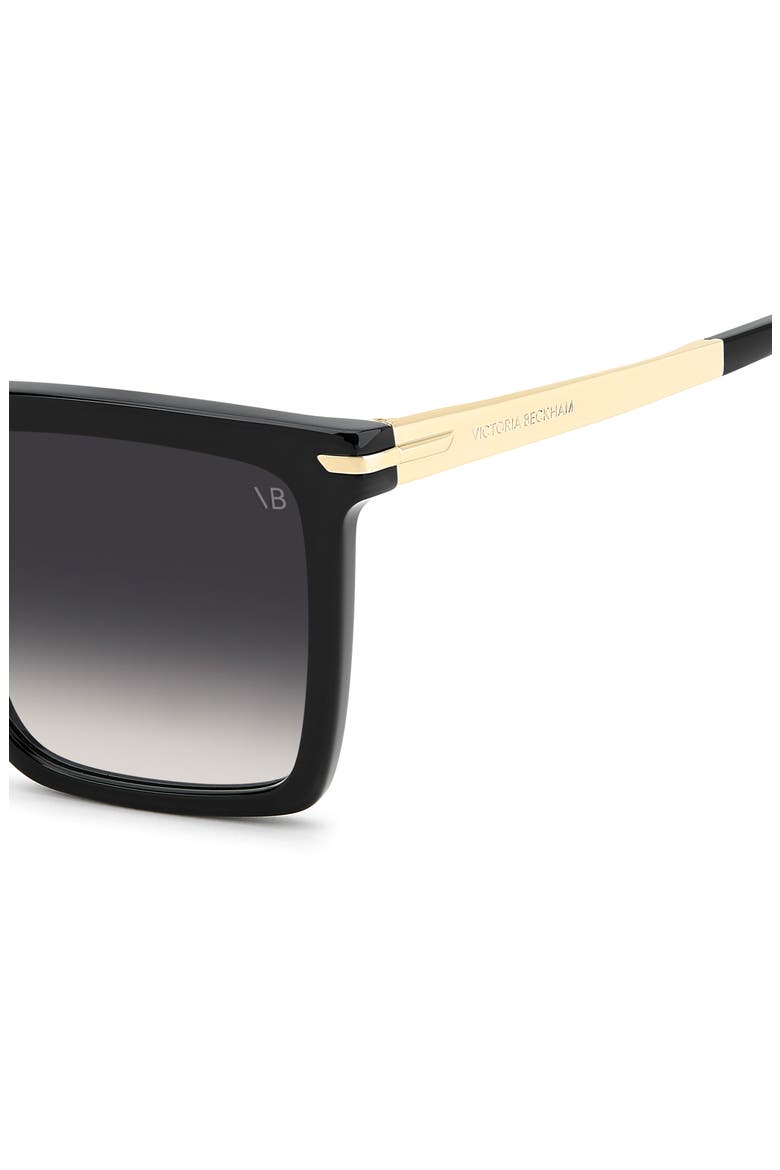 VB 1022/S 56mm Rectangular Sunglasses, Alternate, color, BLACK/ DARK GREY SF