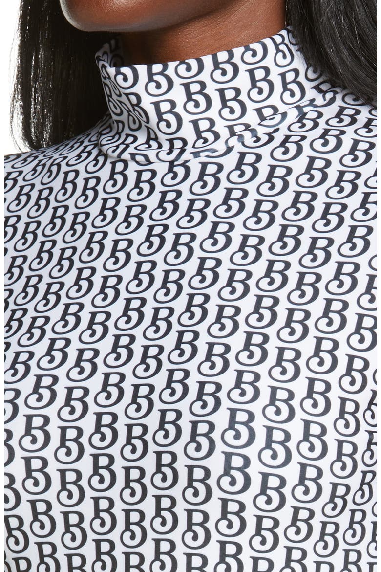 Logo Print Long Sleeve Body-Con Minidress, Alternate, color, BLACK