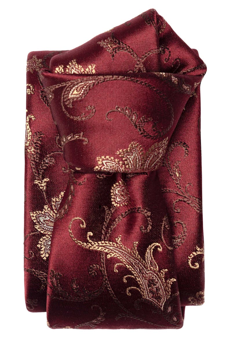 Prosecco - Silk Jacquard Tie for Men, Alternate, color, Burgundy