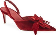 FARM Rio Flower Velvet Slingback Pump