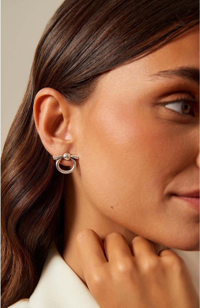 CXC Mini Omega Earrings, Alternate, color, Silver