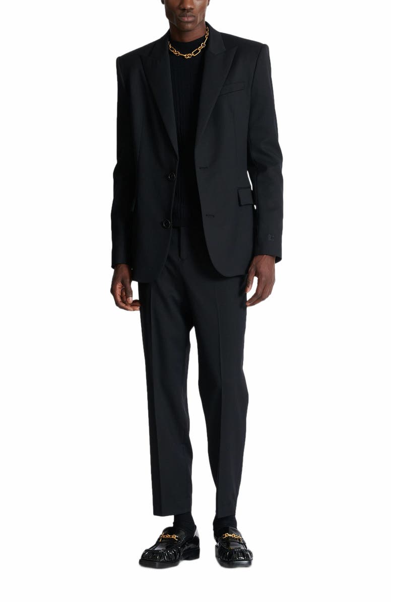 Balmain Wool 2-Button Jacket, Alternate, color, Black