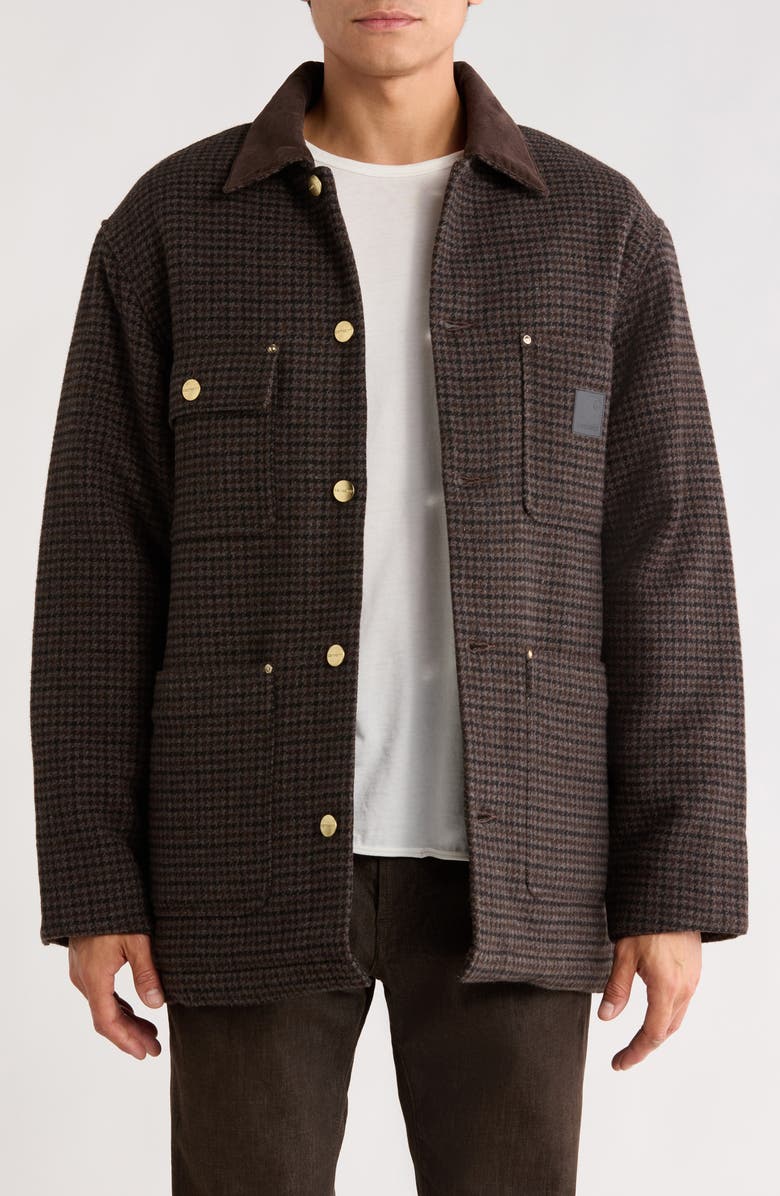 Carhartt Work In Progress Lowis Brushed Houndstooth Chore Coat, Main, color, Vitola Heather