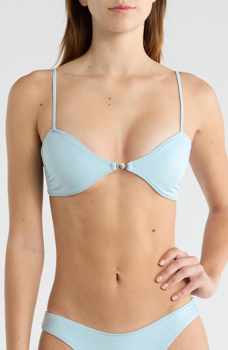 PacSun Brea Shine Bralette Bikini Top, Main, color, Blue