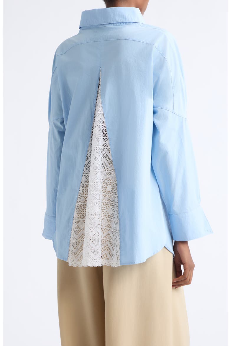 Contour Button Up Cotton Shirt, Alternate, color, PASTEL BLUE