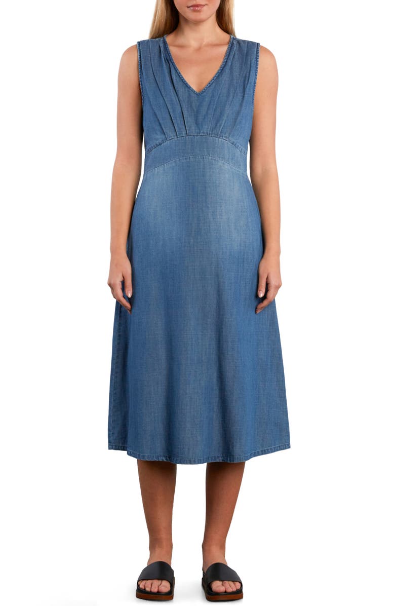 Wash Lab Denim Charlotte Denim Midi Dress, Main, color, Vintage Denim