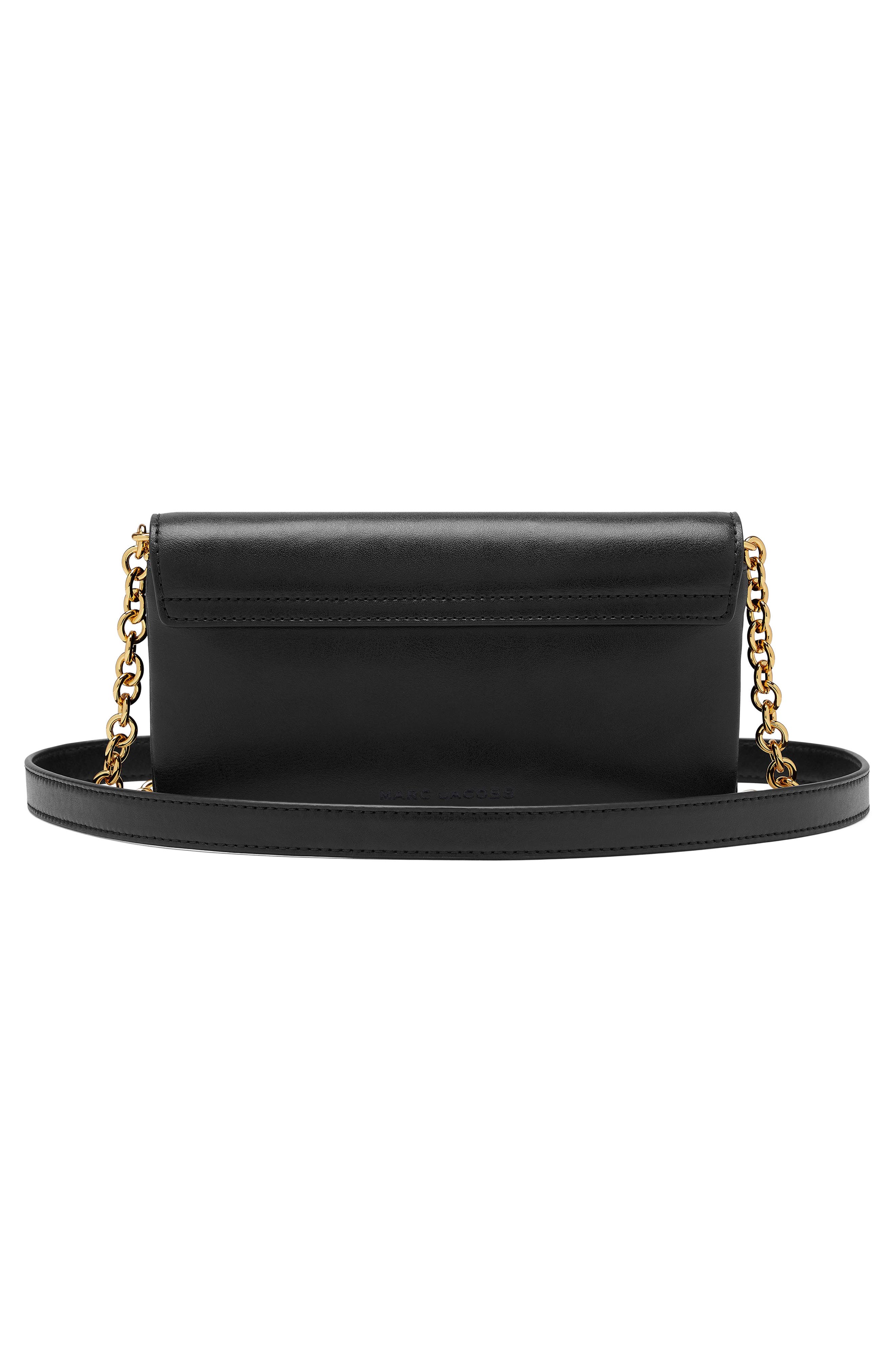 Scene Leather Wallet on Chain, Alternate, color, BLACK